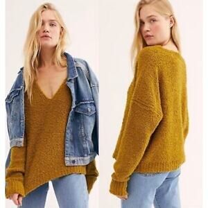 Free People finders keepers sweater mustard gold